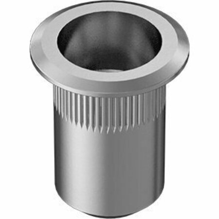 BSC PREFERRED Aluminum Heavy-Duty Rivet Nut 10-24 Internal Thread .020-.130 Material Thickness, 25PK 94020A327